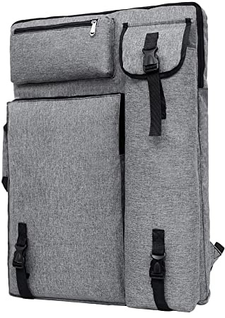 IBLUELOVER Transporttasche A2 Zeichnungtasche Zeichenbrett Rucksack für Zeichenplatten Wasserdicht Aufbewahrungstasche Malerei Künstler Tragetasche Multifunktional Zeichentasche Skizzieren Tasche
