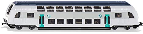 Siku 1791001, Doppelstock-Zug RATP Frankreich, 1:87, Metall/Kunststoff, Türkis/Weiß, Kompatibel Spielzeugen