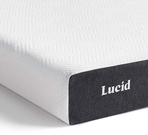 LUCID Kaltschaummatratze, kühlende Gelinfusion - mit Bambuskohle - Öko-Tex - dünne Matratze, 12cm hoch, hart H4, 180x200 cm, Weiß
