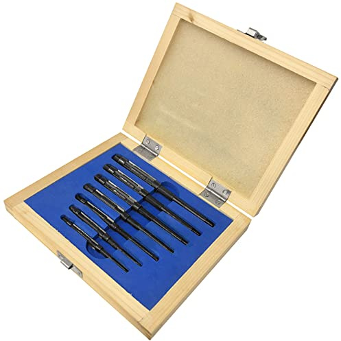 Jewellers Tools 7-teilige verstellbare Handreibahle (Holzbox): Reibahlen-Set Größen 8/A 7/A 6/A 5/A 4/A 3/A bis 2/A (465)