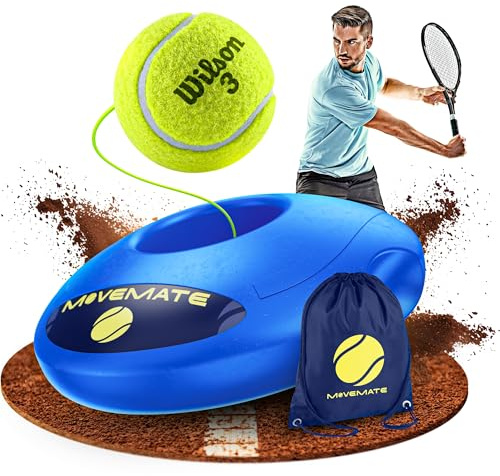 MOVEMATE Tennis-Trainer Set mit Wilson® Tennisball | innovatives Ballspiel für Draußen, im Garten, im Park für Kinder & Erwachsene | inkl. Transporttasche & Übungsvideos