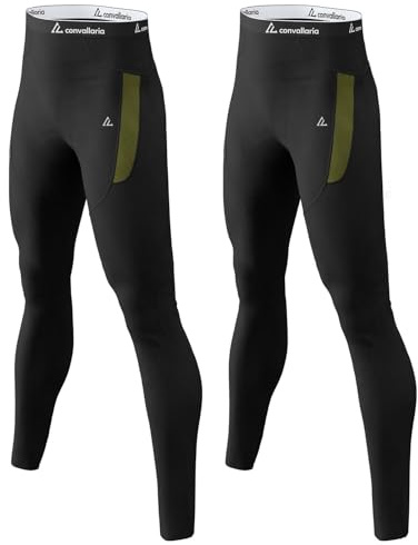 CL convallaria Thermo Unterhose Herren Lange Unterhosen Männer Innenfleece Thermounterwäsche Open Fly Funktionsunterwäsche Skiunterwäsche für Winter