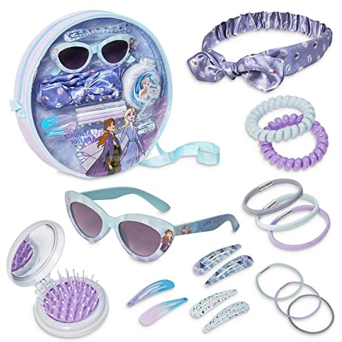 Disney Handtasche Mädchen Set, Coole Tasche Kinder mit UV400 Sonnenbrille, Haargummis Haarspangen Haarschmuck, Geschenke Für Mädchen