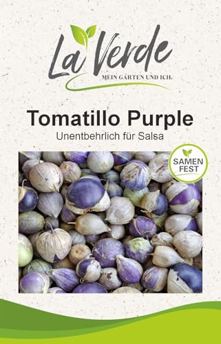 La Verde MEIN GARTEN UND ICH. Tomatillo Purple Physalis Samen für ca. 25 Pflanzen, Tomatillo Physalis, frisch herzhaft, Saatgut ohne Gentechnik