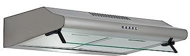 Respekta Dunstabzugshaube unterbau/Unterbau-Dunstabzugshaube 60 cm/Edelstahlgehäuse mit Glasschirm/Abluft - und Umluftfunktion / CH1259IXCN / B / 45 – 61 dB