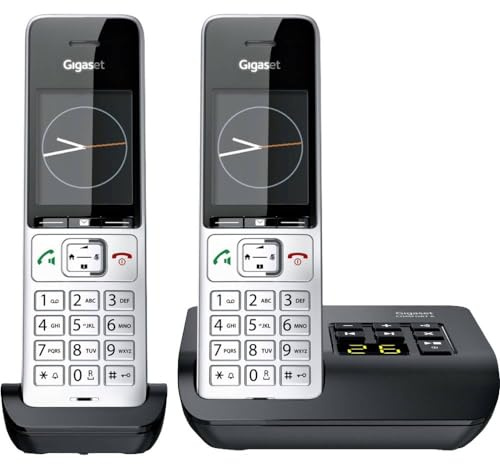 Gigaset Comfort 500A Duo analoges Telefon, Silber/schwarz, 2 Mobilteile
