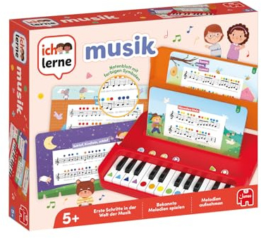 Ich lerne Musik - Musik-Lernspiele für Kinder - Noten Lernen und Melodien aufnehmen - Inkl. 12 Blättern beliebter Kinderlieder & Tragetasche - ab 5 Jahren