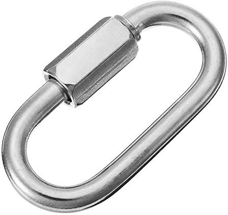 Constrabo | 1x Kettenglied Karabiner Edelstahl AISI 316 (V4A) 10mm Ø| Schraubkarabiner 1600 kg Tragkraft| Edelstahl Karabiner mit Schraubglied| Quick Link, Schraubverbinder, Maillon Rapide Rapidglied