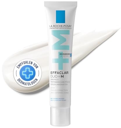 La Roche Posay Anti-Akne Gesichtscreme, Dreifach tiefenwirksame Pflege gegen Pickel, Mitesser und Unreinheiten, Mit Anti-Rückfall-Effekt, Mit Niacinamid, Phylobioma und Procerad, Effaclar Duo+M, 40 ml