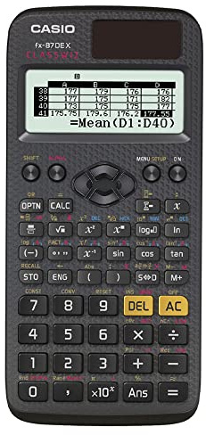 Casio ClassWiz FX-87DE X technischer wissenschaftlicher Schulrechner (593 Funktionen, QR-Code Funktion, LC-Display) schwarz