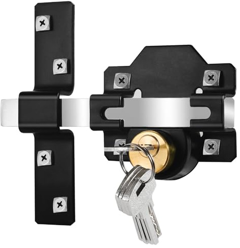Mortrise Lock Langzug-Türschloss für Holztür, doppelseitige Verriegelung, geeignet für 50 mm dicke Tür, 5 Schlüssel