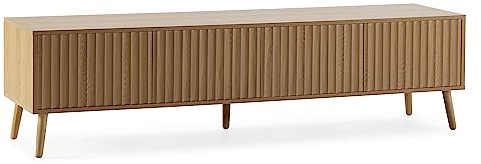 HOMN LIVING TV-Schrank Lluvia 4 Türen Farbe Eiche, 160 cm (Breite) 40 cm (Tiefe) 45 cm (Höhe)
