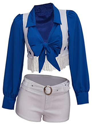 MyheroCos Damen Star Sexy Cheerleader Kostüm High School Mädchen Cheerleading Uniform Sport Team Zweiteiliges Set (XXL)