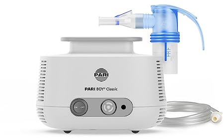 PARI BOY® Classic - Inhalationsgerät für Erwachsene und Kinder ab 4 Jahren | inkl. PARI LC SPRINT Verneblerset mit PIF-Control und Düsenaufsatz blau
