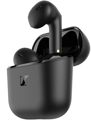 Sennheiser ACCENTUM Open Earbuds - Open-Ear Design, dynamischer Sound & Kopfhörer kabellos Bluetooth, IPX4-Spritzwasserschutz, 28h Akku, USB-C Ladeetui, für Musik & Telefonate, Schwarz
