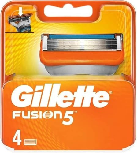 Gillette Fusion 5 Rasierklingen, 4 Ersatzklingen für Nassrasierer Herren mit 5-fach Klinge