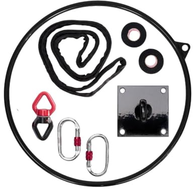 M-POLE Aerial Hoop Ring Zirkusrad - Durchmesser 80 cm für Körpergröße 125-132 cm - komplettes Set - Aerial Ring für Luftakrobatik Fitness