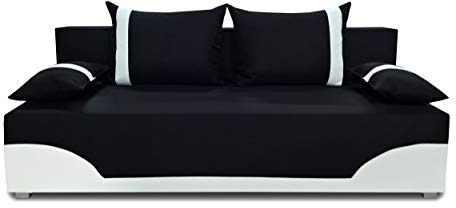 Sofnet - Schlafsofa Dario mit Schlaffunktion, Bettkasten (Neo 15 + D511) | Klappsofa mit Bettkasten, Schlafcouch, Bettfunktion, Couch, Bettsofa, Sofagarnitur, pflegeleichter Stoffbezug