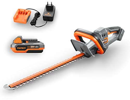Fuxtec Heckenschere 20V inkl. Akku FX-E1HS20 Elektrischer Heckentrimmer mit Li-Ionen Batterie und Ladegerät – Schnittlänge 52 cm