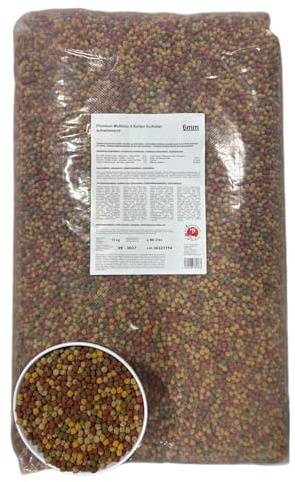 Koi Herdecke - 15 kg Fischfutter Mix für Koi's | Schwimmende Pellets von 6 mm | geeignet für Zierfische - Goldfische - Orfe - Shubunkin | 15 Kilo Pack - Alleinfuttermittel