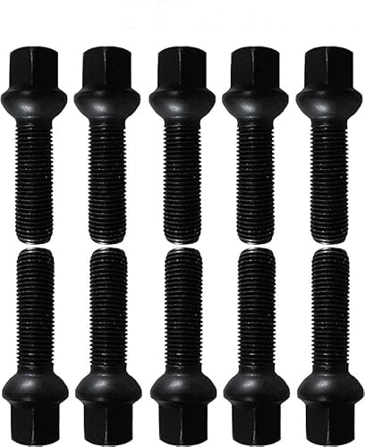 10 Radschrauben Radbolzen schwarz Kugelbund R14 M14x1,5 60mm