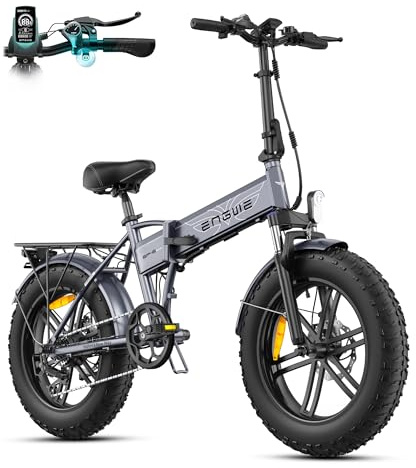 ENGWE E Bike Klapprad, 48V 13Ah Removable Akku bis 120km,20×4.0 Zoll Fette Reifen, 7-Speed E-Bike für Jedes Terrain (Grau)