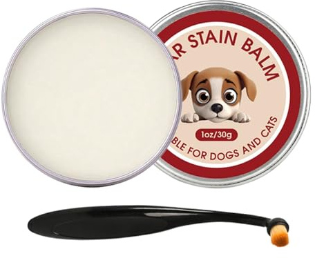 Generisch Tränenfleckentferner für Hunde & Katzen 40g Set mit Pinsel – Sanfte Reinigungssalbe gegen Tränenflecken & Augen-Schmutz | Augenpflege-Balsam für Welpen & Haustiere