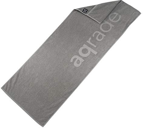 aqrade Sporthandtuch Fitness Handtuch mit Fixierung 120x50cm Gym aus 100% Baumwolle anthrazit XL