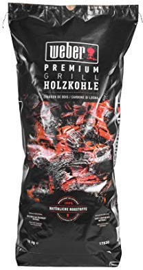 Weber Premium Holzkohle (10kg Sack), für schnelle & heiße Glut, ideal zum scharfen Angrillen des Grillguts, 100% natürliches Holz, EU-Produkt, nachhaltig gewonnen, FSC Zertifiziert (17830)