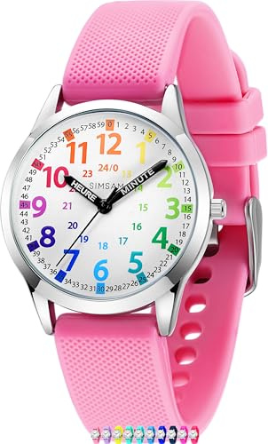 SIMSAM Kinderuhr Junge ab 6, Lernuhr Kinder Uhr ab 8, Kinderuhr Mädchen 10 Jahre, Armbanduhr Kinder Uhren für Jungs 12 Jahre, Armbanduhr Mädchen Jungen, Kids Watch, Kinderuhren