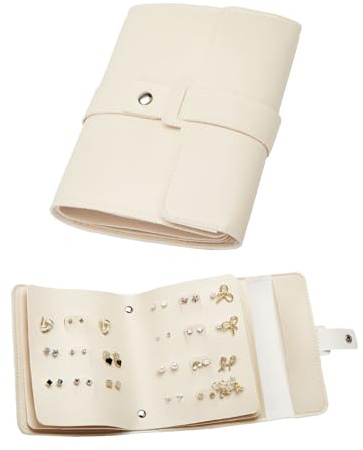 Ohrring Aufbewahrung Ohrringe Ordner Kleines Buch Aufbewahrungstaschen Praktische Ohrstecker Aufbewahrung Schmuckkästchen Schmuck Organizer Tragbare PU Leder Ohrring Etuis für Mädchen und Frauen