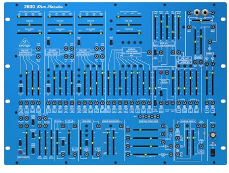 Behringer 2600 BLUE MARVIN Special Edition halbmodularer analoger Synthesizer mit 3 VCOs und Multi-Mode-VCF im 8U-Rack-Mount-Format