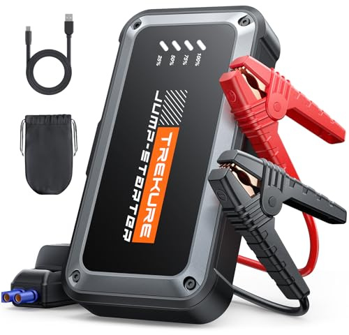 TREKURE 5000A Starthilfe Powerbank für Pkw (Bis Zu 9,0L Benzin Oder 8,5L Diesel) Kompakt Auto Starthilfe Powerbank mit LED Taschenlampe