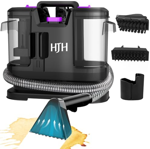 Polsterreiniger Gerät Nassauger, 450W 12kPa Teppichreiniger Waschsauger, Nasssauger Polsterreiniger, Kompakter Teppichreiniger und Textilreiniger – Waschsauger für Teppich, Polster (Purple)