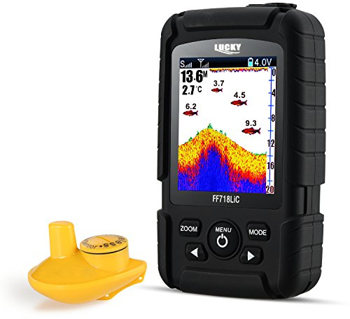 LUCKY Fishfinder Wireless Tragbarer Fisch-Finder 45 m/147feet Sonar Tiefe Fishfinder Ocean Fluss See Farbe Fishfinder