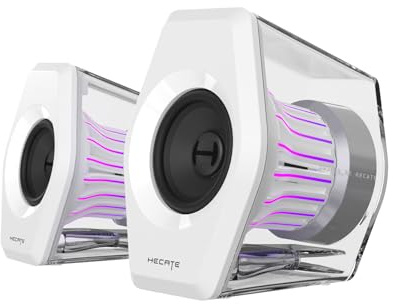 Edifier G2000 Pro 2.0 RGB Gaming-Lautsprecher, 64W RWS,Weiß | 7.1 Surround, 270° TempoFlow Light Sync, Bluetooth 5.4, USB-C/AUX, kompatibel mit PC, PS5, für Gaming & Desktop