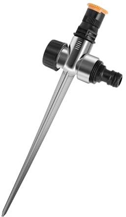 Xkzhrr Rasensprenger,Kreisbogen-Regner,Garten Sprühregner,Kreisregner mit stufenlos einstellbarem Bewässerungs-Bereich 0 bis 360 Grad,Stabiler Metall-Dorn,Geeignet für Rasen, Garten (2 Stück)