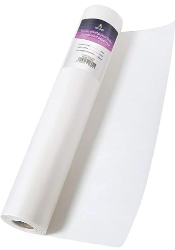 TRITART Weiße Transparentpapierrolle zum Nähen, Kunst & Basteln - 40 cm x 50 m - 50 g/m² Papierrolle für Tinte, Bleistift und Marker - Musterpapier zum Schneidern & Zeichnen