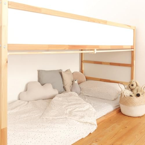 Limmaland Vorhangstange für IKEA KURA Bett - Rückseite | 100% Kiefernholz, splitterfrei verarbeitet · inkl. Schrauben & Montageanleitung · 199,8cm