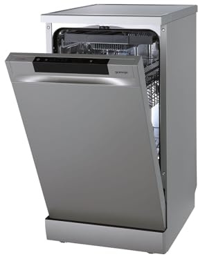 Gorenje GS 541D10 X Freistehender Geschirrspüler / SuperSilent / 11 Maßgedecke / 5 Programme / Programmanzeige / TotalDry / Silber, 45 cm breit