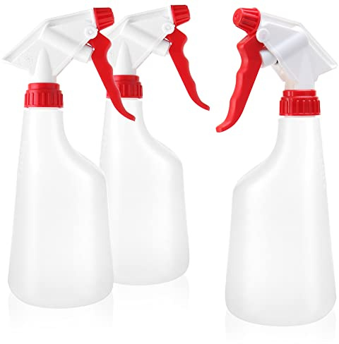 com-four® 3x Sprühflasche, Wasser-Pumpsprüher mit 28/400 Gewinde | Garten - Werkstatt - Auto - Zerstäuberflasche mit Verstellbarer Düse - 600 ml