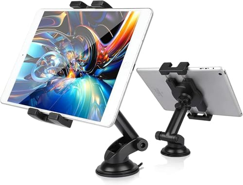 EEEKit Tablet Halterung Auto, 360° Drehbare Verstellbare iPad Autohalterung, Armaturenbrett Windschutzscheiben Halterung für Tablet Smartphone 5,5-9,0 Zoll