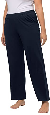 Ulla Popken Damen große Größen Übergrößen Plus Size Hose, seitliche Taschen, gerade Form Nachtblau 50+ 640831139-50+