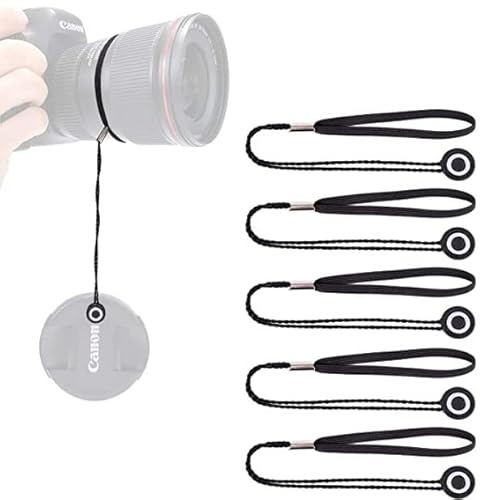 Vesaneae 5 Stück Objektivdeckel, Objektiv Deckel, Objektivdeckel Objektivkappe mit Halter, Kamera Objektivdeckelhalter, Objektivdeckel Halter mit Schnur, Objektivkappe Schnur für die Meisten Kamera