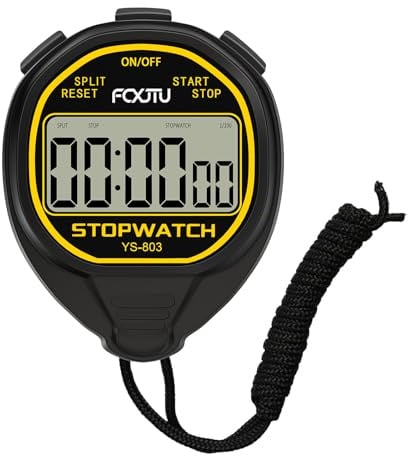 FCXJTU Digitale wasserdichte Stoppuhr, Keine Glocken, Keine Pfeifen, einfache Grundbedienung, geräuschlos, klares Display, EIN/Aus, großes Display für Schwimmtraining, Kindertrainer (Schwarz)