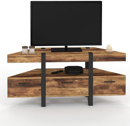 IDMarket - TV-Möbel 110 cm TV-Eckmöbel Austria Holz Pin-Fuß mit Schubladen