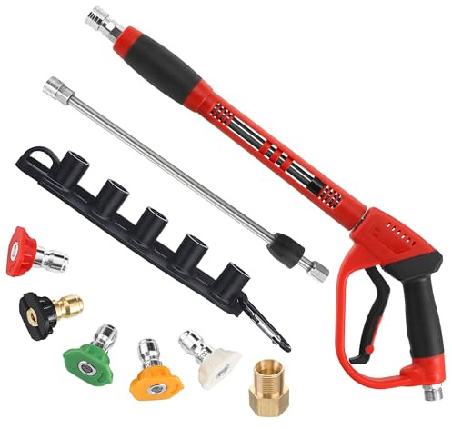 Tool Daily Hochdruckreiniger Pistole mit 40 Zoll Hochdruckreiniger Lanze, 345 bar (5000 PSI), M22 Anschluss, 5 Düsen