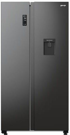 Gorenje NRR 9185 EABXLWD Side by Side Kühl-Gefrierkombination, Made in Europe, EEK E, NoFrostPlus, Inverter-Kompressor, Crisp Zone, ConvertActive Zone, FastFreeze, 178,6 cm, schwarz