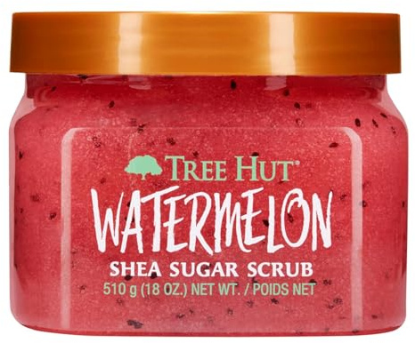 Tree Hut Watermelon Shea Sugar Scrub | Peeling-Körperpeeling entfernt abgestorbene, trockene Haut für ein weiches und hydratisiertes Gefühl | pflegende essentielle Körperpflege | 532 ml