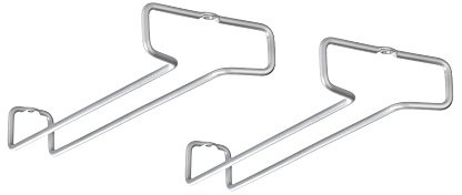 Metaltex 364922039 Rail Weinglashalter 2er Set Polytherm, Beschichtung, grau, 26 x 11 x 4 cm